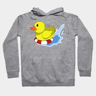 Duck with Swim ring in Water Hoodie